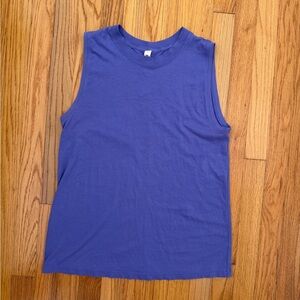 LULULEMON Purple Muscle Tank Top Size 4 98% cotton